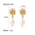 Elegant Geometric Stainless Steel Inlay Pearl Zircon Earrings 1 Pair