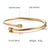 Elegant Geometric Stainless Steel Inlay Zircon 18k Gold Plated Bangle