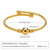 Elegant Geometric Stainless Steel Inlay Zircon 18k Gold Plated Bangle