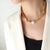 Elegant Geometric Titanium Steel Inlay Artificial Pearls Necklace