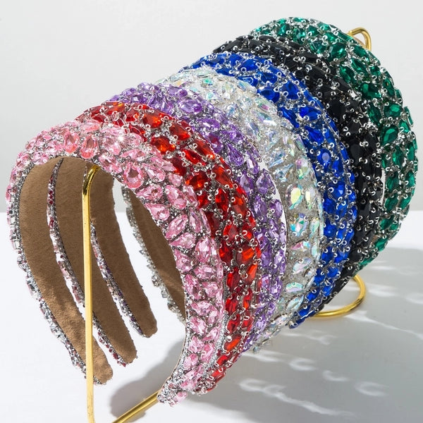 Elegant Glam Luxurious Women's Geometric Alloy Cloth Inlay Acrylic Hair Band