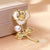 Elegant Glam Pin Geometric Alloy Plating Inlay Artificial Pearls Rhinestones Shell Women's Brooches