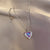 Elegant Heart Shape Titanium Steel Copper Plating Inlay Artificial Diamond Pendant Necklace