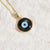 Elegant Lady Classic Style Devil's Eye Copper Enamel Plating 14k Gold Plated Pendant Necklace