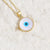 Elegant Lady Classic Style Devil's Eye Copper Enamel Plating 14k Gold Plated Pendant Necklace