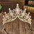 Elegant Lady Crown Alloy Plating Inlay Artificial Gemstones Crown