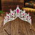 Elegant Lady Crown Alloy Plating Inlay Artificial Gemstones Crown