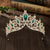 Elegant Lady Crown Alloy Plating Inlay Artificial Gemstones Crown