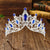 Elegant Lady Crown Alloy Plating Inlay Artificial Gemstones Crown