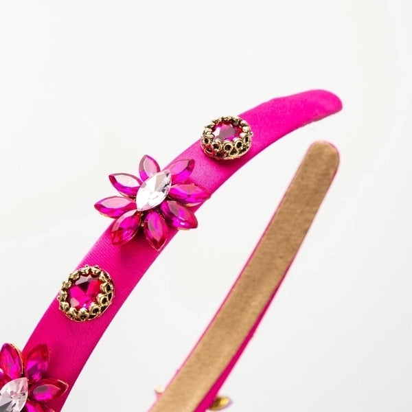 Elegant Lady Flower Alloy Cloth Inlay Rhinestones Hair Band