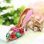 Elegant Lady High Heel Metal Inlay Rhinestones Women's Bag Pendant Keychain