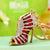 Elegant Lady High Heel Metal Inlay Rhinestones Women's Bag Pendant Keychain