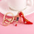 Elegant Lady High Heel Metal Inlay Rhinestones Women's Bag Pendant Keychain