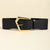 Elegant Lady Simple Style Solid Color Pu Leather Alloy Belt Buckle Metal Button Women's Leather Belts