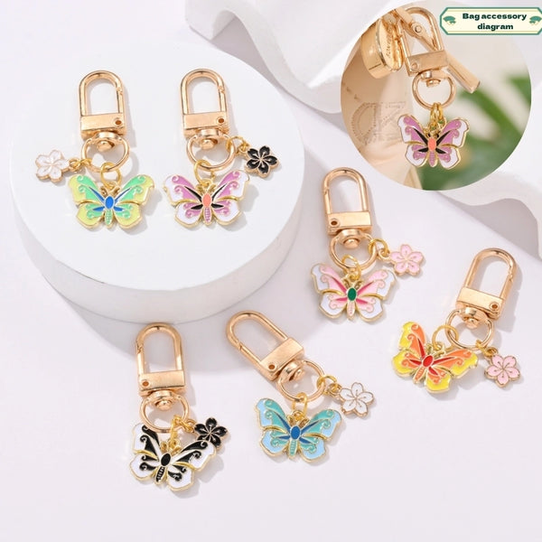 Elegant Luxurious Queen Floral Butterfly Alloy Alloy Keychain