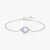 Elegant Oval Sterling Silver Plating Inlay Moonstone Zircon Rhodium Plated Bracelets