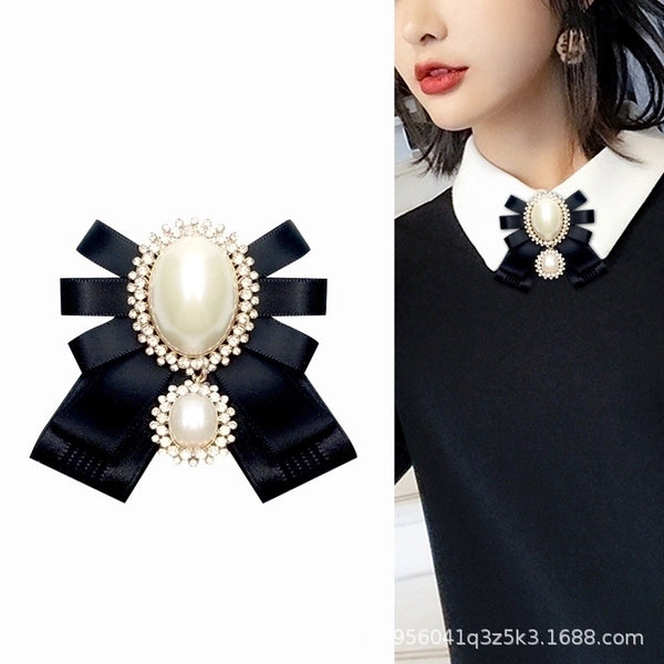 Elegant Pin Bow Knot Alloy Ribbon Plating Inlay Artificial Pearls Artificial Diamond Women's Brooches