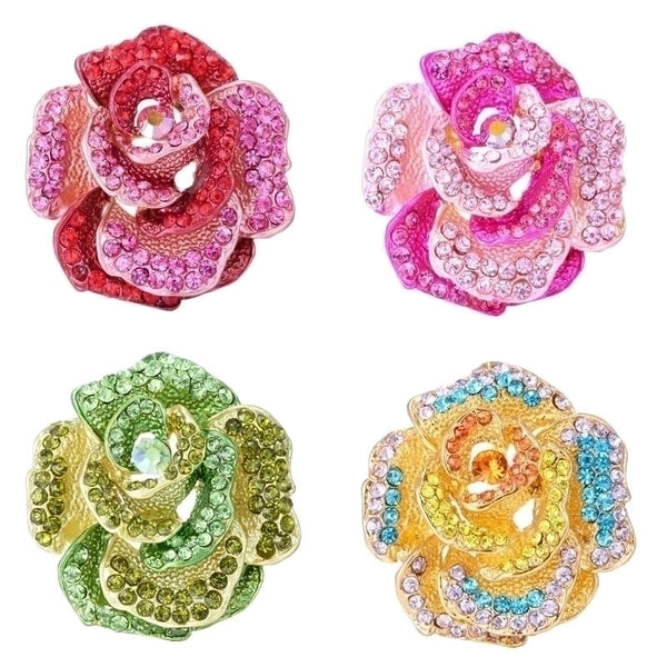 Elegant Pin Flower Alloy Inlay Rhinestones Women'S Brooches