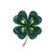 Elegant Pin Four Leaf Clover Metal Inlay Glass Women's Brooches