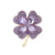 Elegant Pin Four Leaf Clover Metal Inlay Glass Women's Brooches