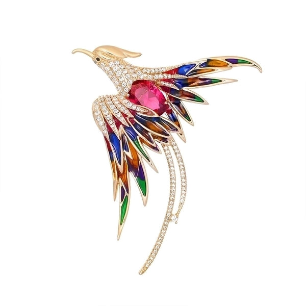 Elegant Pin Phoenix Alloy Plating Rhinestones Women'S Brooches