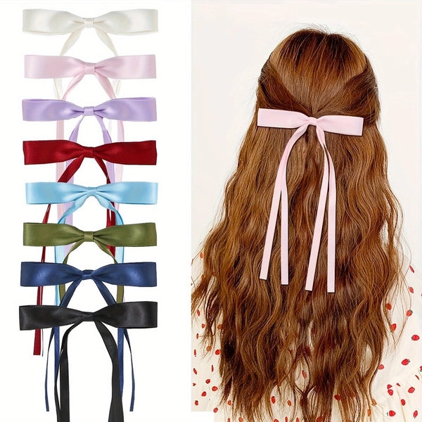 Elegant Princess Pastoral Women's Bow Knot Satin Hair Clip