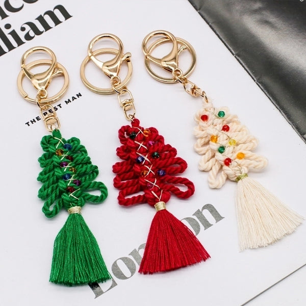 Elegant Retro Christmas Tree Cotton Christmas Women's Bag Pendant Keychain