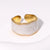 Elegant Retro Geometric Leaf Heart Shape Stainless Steel Plating Open Rings