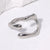 Elegant Retro Geometric Leaf Heart Shape Stainless Steel Plating Open Rings