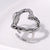 Elegant Retro Geometric Leaf Heart Shape Stainless Steel Plating Open Rings