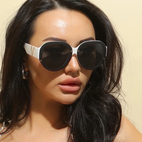 Elegant Retro Geometric Pc Oval Frame Full Frame Women's Sunglasses