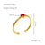 Elegant Retro Geometric Stainless Steel Plating Inlay Zircon 18k Gold Plated Open Rings