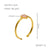 Elegant Retro Geometric Stainless Steel Plating Inlay Zircon 18k Gold Plated Open Rings