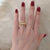 Elegant Retro Lady Geometric Titanium Steel Plating 18k Gold Plated Rings