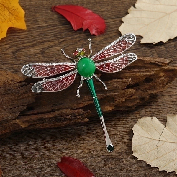 Elegant Retro Pin Dragonfly Alloy Epoxy Plating Inlay Resin Rhinestones Unisex Brooches