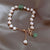 Elegant Round Alloy Freshwater Pearl Beaded Plating Inlay Rhinestones Bracelets