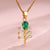 Elegant Shiny Maple Leaf Flower Stainless Steel Plating Inlay Zircon 18k Gold Plated Pendant Necklace