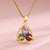 Elegant Shiny Maple Leaf Flower Stainless Steel Plating Inlay Zircon 18k Gold Plated Pendant Necklace