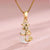 Elegant Shiny Maple Leaf Flower Stainless Steel Plating Inlay Zircon 18k Gold Plated Pendant Necklace