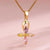 Elegant Shiny Maple Leaf Flower Stainless Steel Plating Inlay Zircon 18k Gold Plated Pendant Necklace