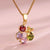 Elegant Shiny Maple Leaf Flower Stainless Steel Plating Inlay Zircon 18k Gold Plated Pendant Necklace