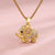 Elegant Shiny Maple Leaf Flower Stainless Steel Plating Inlay Zircon 18k Gold Plated Pendant Necklace