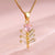 Elegant Shiny Maple Leaf Flower Stainless Steel Plating Inlay Zircon 18k Gold Plated Pendant Necklace