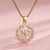 Elegant Shiny Maple Leaf Flower Stainless Steel Plating Inlay Zircon 18k Gold Plated Pendant Necklace