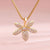 Elegant Shiny Maple Leaf Flower Stainless Steel Plating Inlay Zircon 18k Gold Plated Pendant Necklace