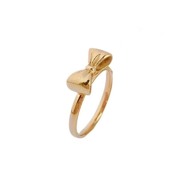 Elegant Minimalist Bow Knot Titanium Steel Plating Rings