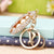 Elegant Minimalist Color Block Metal Inlay Rhinestones Women's Keychain