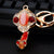 Elegant Minimalist Color Block Metal Inlay Rhinestones Women's Keychain