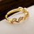 Elegant Simple Style Geometric Copper Plating Inlay Zircon 18k Gold Plated Open Rings