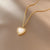 Elegant Simple Style Geometric Titanium Steel Plating Inlay Artificial Pearls Shell Zircon Necklace